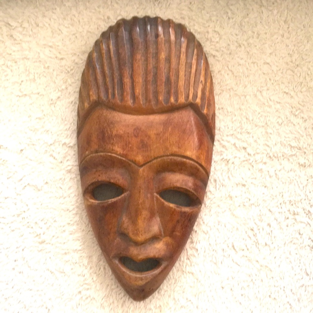 African Hand Carved Wooden Tribal Mask